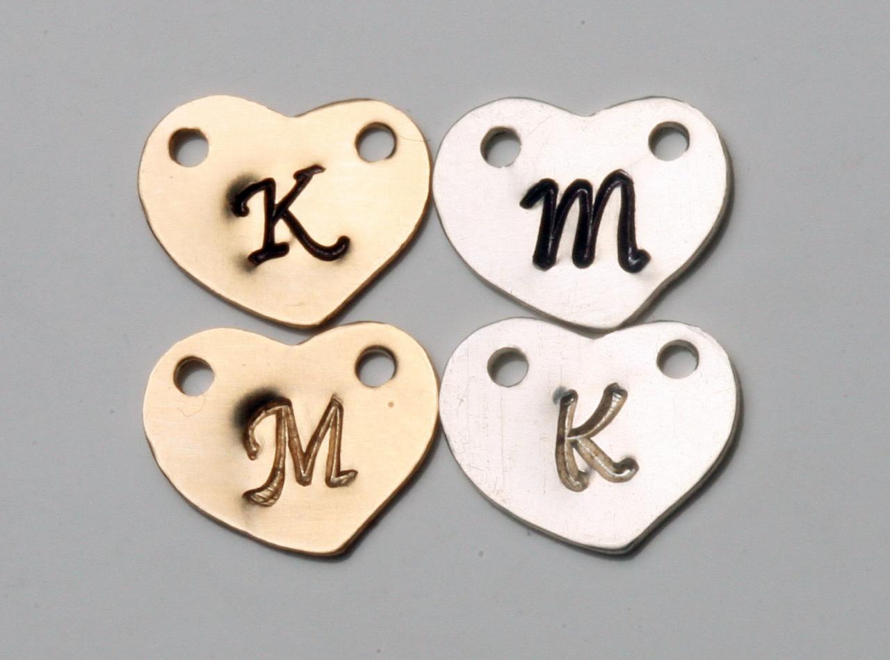 Add A Gold Filled Or Sterling Silver Heart Initial Letter Charm,monogram Charm,personalized