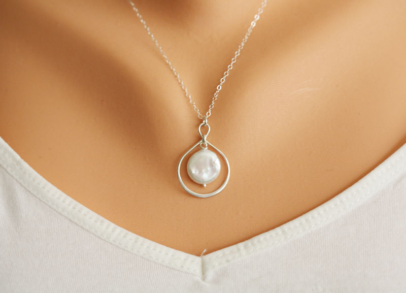 Infinity Necklace, Friends,bridesmaid Gifts,infinity Pearl Sterling Silver Necklace,pearl Necklace,sisterhood,graduation