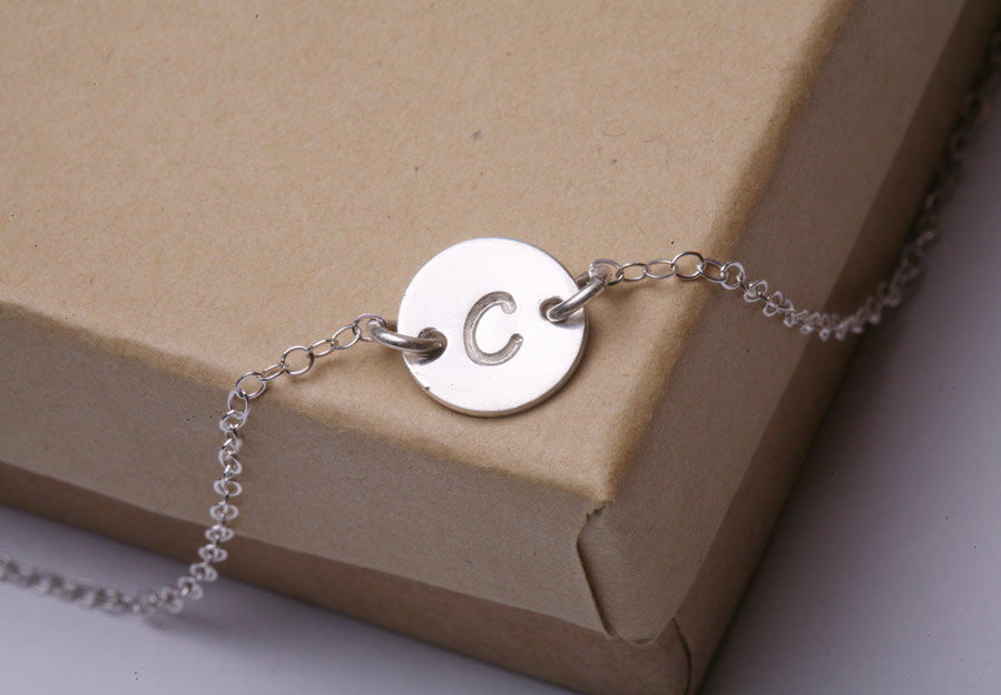 Initial Necklace, Tiny Initial Charm Sterling silver Necklace, simple daily jewelry, Birthday, Bridesmaid Necklaces