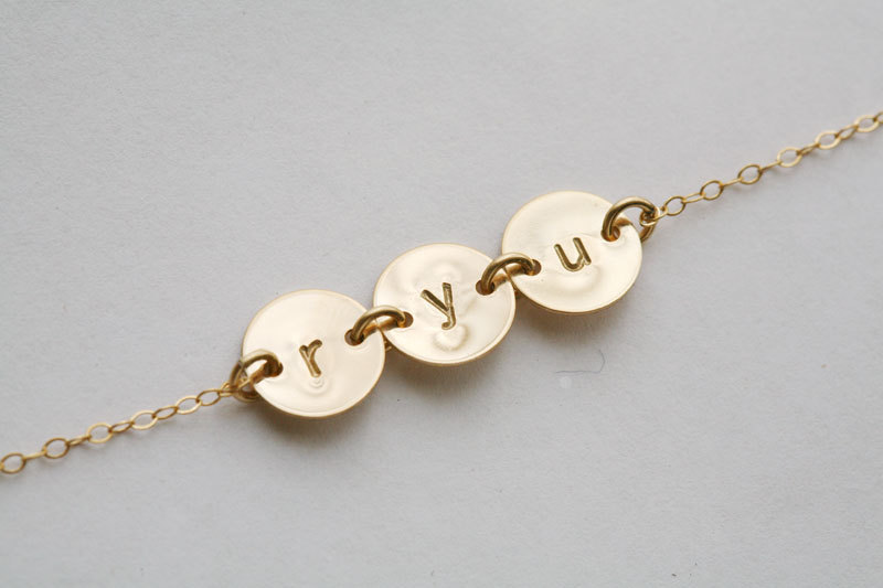 Three Initial Necklace,gold Filled, Friends Necklace,personalized