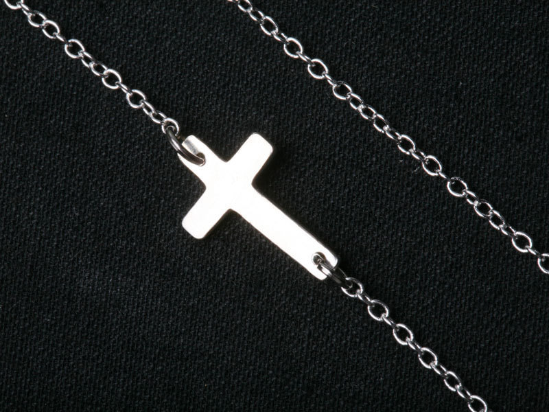 Sterling Silver Tiny Cross Necklace,blessed Necklace,simly Daily Jewelry,sideways Cross