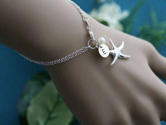 Starfish Bracelet,beach Wedding,bridesmaid Gifts,sisterhood,customize Birthstone,wedding