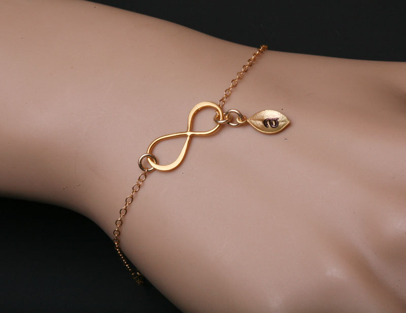 14K Rose Gold Initial Bracelet