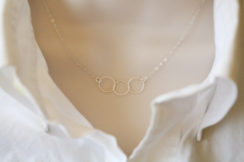 Circle Necklace,eternity Love Circle, Friend Gifts,little Forever Love Circle Links Sterling Silver Necklace,bridesmaid Gifts