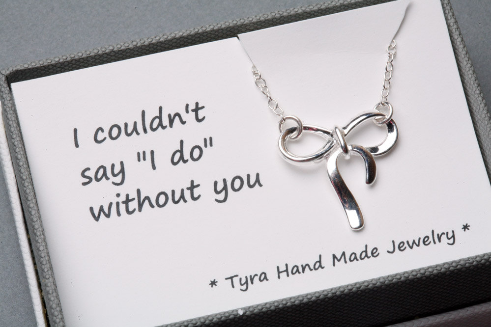 Sterling Silver Knot Necklace, Silver Knot Necklace, Tie The Knot, Bridal Party Jewelry Gifts,sisterhood,graduation Gift