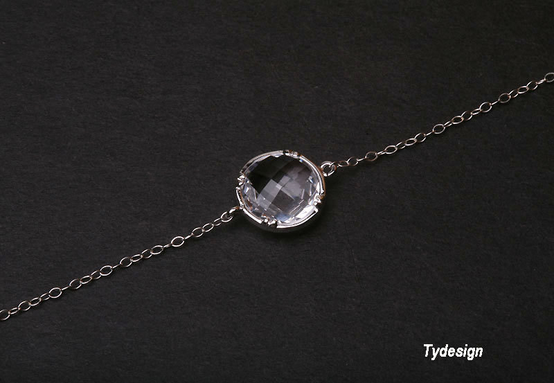 Tiny Pendant Sterling Silver Necklace,cubic Zirconia Stone,stone In Bezel,everyday Jewelry,bridesmaid Gifts,wedding Jewelry