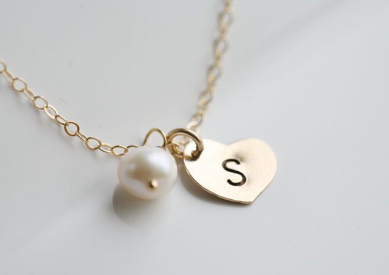 Heart initial Gold Fill necklace,Custom birthstone,Monogram necklace,Bridesmaid gifts,Wedding jewelry,birthday