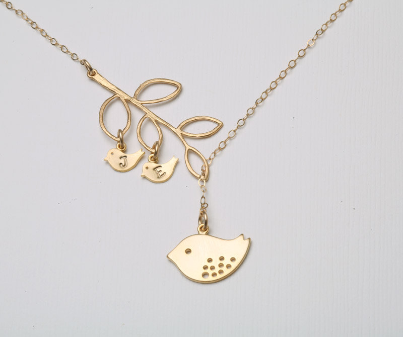 mother and baby bird necklace
