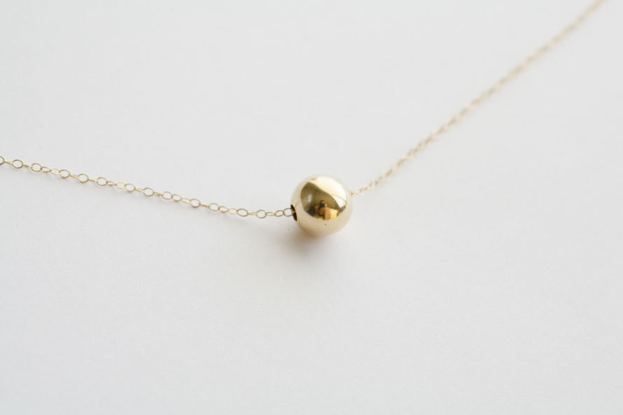 Large Gold Ball 14k Gold Filled Necklace,Everyday Jewelry,Bridesmaid gifts,Wedding jewelry,Simplistic,Ball necklace