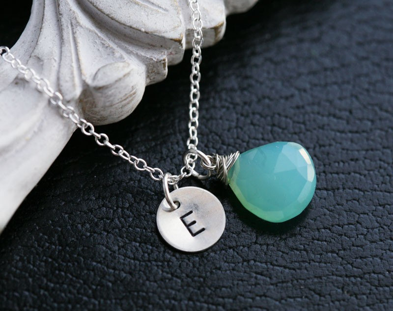 Personalized Birthstone And Initial Necklace,birthday Gift, Bridesmaid Gift, Wedding Jewelry Gift, Simple Daily Jewelry