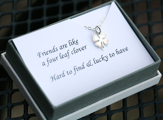Four Leaf Clover Necklace,shamrock Necklace,sterling Silver Shamrock, Friend Gift,graduation Gift,sisterhood,birthday Gift