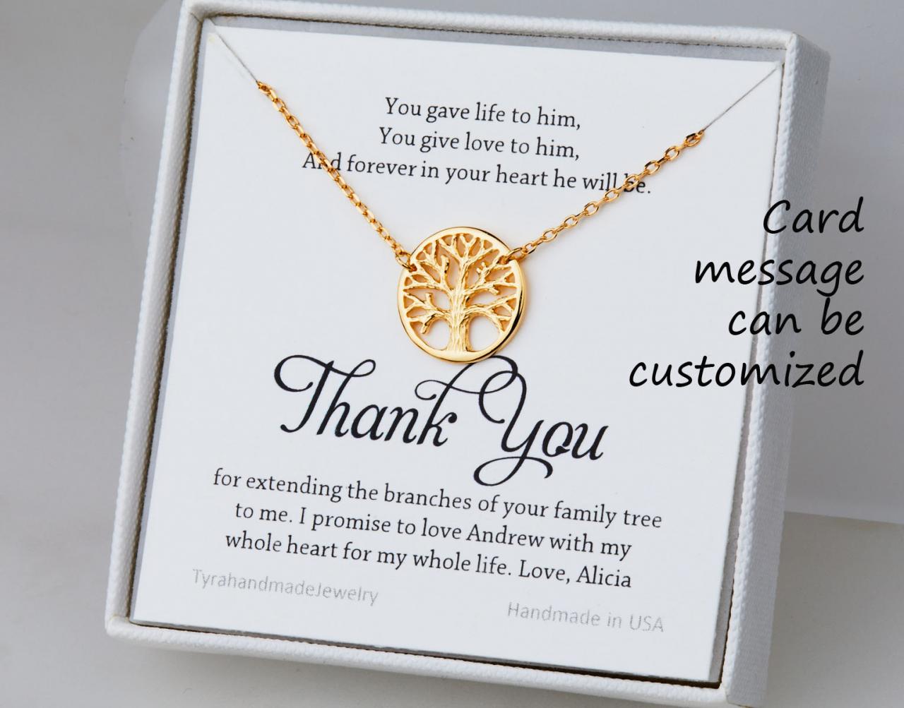 Family Tree Necklace,tree Of Life,mother's Day Gift,mother Of The Groom Gift,mother In Law Gift,gift From Bride To Mom,custom Message