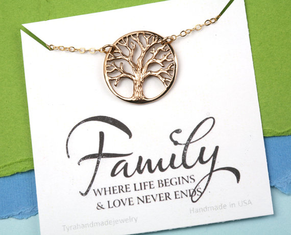 Family Tree Necklace,mother's Day Gift,gift For Mother,mother Of The Groom Gift, Mother In Law Gift, Gift From Bride To Mom, Mother