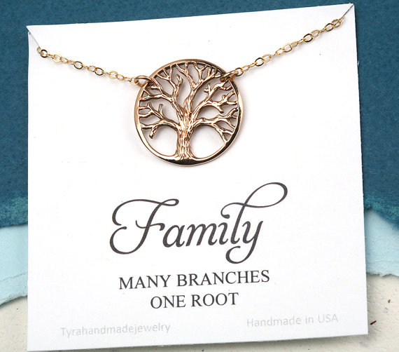 Family Tree Necklace,mother's Day Gift,gift For Mother,mother Of The Groom Gift, Mother In Law Gift, Gift From Bride To Mom, Mother