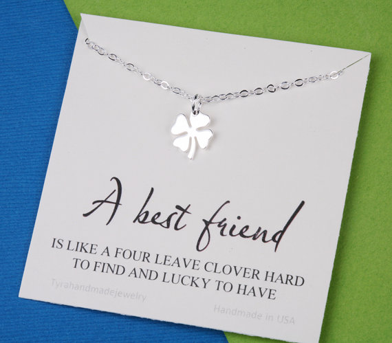 Four Leaf Clover Necklace,shamrock Necklace, Gold Shamrock, Friend Gift,st Patricks Day Gift,sisterhood,birthday Gift