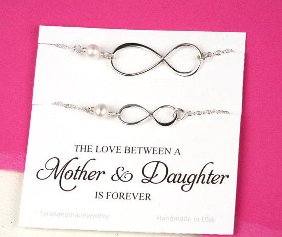 Set Of Two,mother Daughter Infinity Charm Bracelets,gift For Mother Of Groom,mother In Law Gift, Infinity Bracelet, Sisters,mother's Day