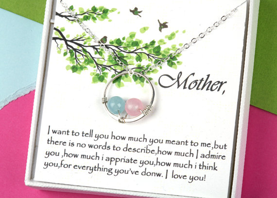 Mother Of Two Karma Necklace,one Boy One Girl,sister,twins, Big And Little, Mothers Necklace, Mother And Child, Mother's Day Gift,peas