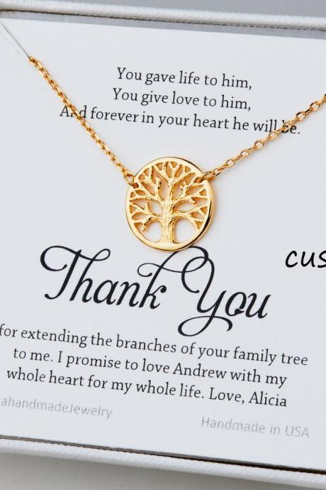 Family Tree Necklace,tree Of Life,mother&amp;#039;s Day Gift,mother Of The Groom Gift,mother In Law Gift,gift From Bride To Mom,custom
