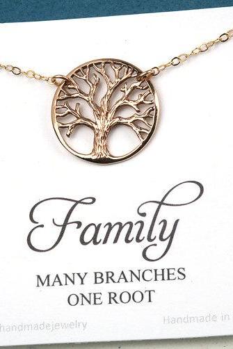 Family Tree Necklace,mother's Day Gift,gift For Mother,mother Of The Groom Gift, Mother In Law Gift, Gift From Bride To Mom, Mother