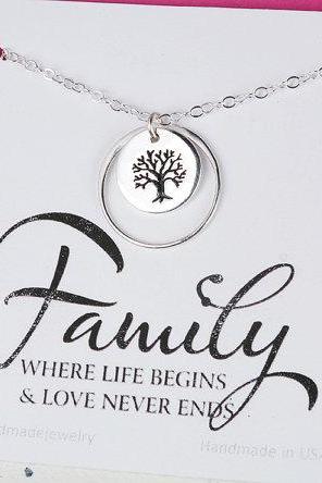 Family Tree karma Necklace,Mother's day gift,Gift for mother,Mother of the groom gift, mother in law gift, gift from bride to mom