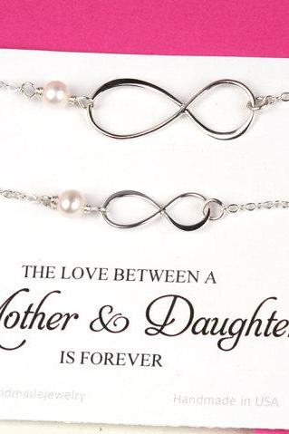 Set of two,Mother daughter infinity charm bracelets,gift for mother of groom,Mother in law gift, Infinity bracelet, sisters,mother's day gift